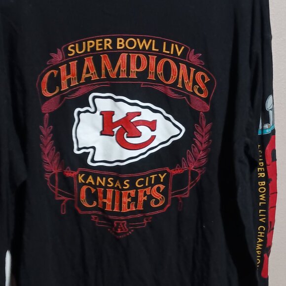 Kansas City Chiefs Super Bowl LVII Champions Long Sleeve T-shirt Size XL Black - Picture 11 of 11